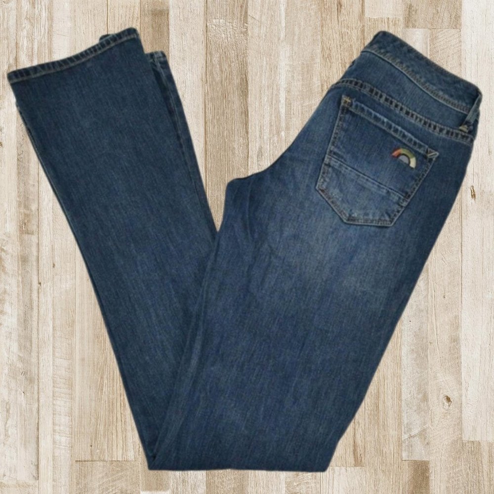 Young & Faded Slim Boot Cut Blue Jeans, Stretch Denim Juniors Size 7